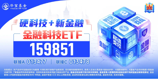 势如破竹！赢时胜率先20CM封板，金融科技ETF（159851）放量暴涨超4%，时隔七日再创历史新高！