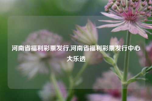 河南省福利彩票发行,河南省福利彩票发行中心大乐透