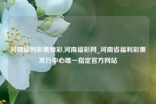 河南福利彩票豫彩,河南福彩网_河南省福利彩票发行中心唯一指定官方网站