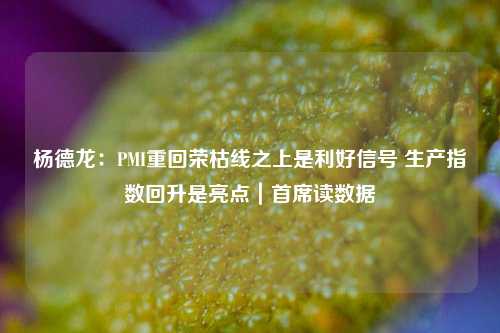 杨德龙：PMI重回荣枯线之上是利好信号 生产指数回升是亮点｜首席读数据