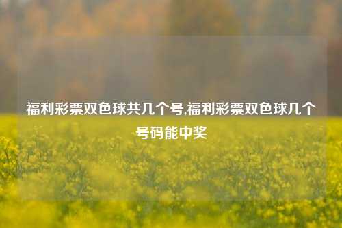 福利彩票双色球共几个号,福利彩票双色球几个号码能中奖