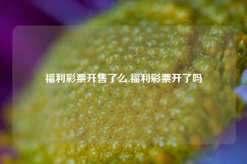 福利彩票开售了么,福利彩票开了吗