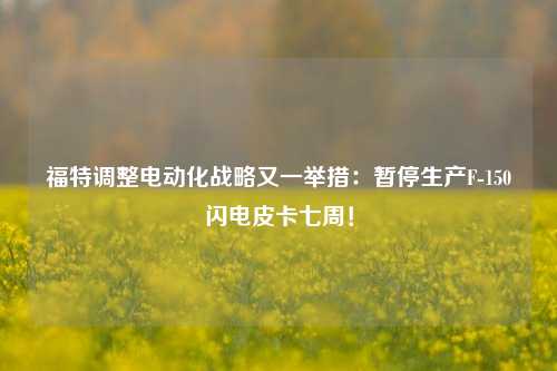 福特调整电动化战略又一举措：暂停生产F-150闪电皮卡七周！