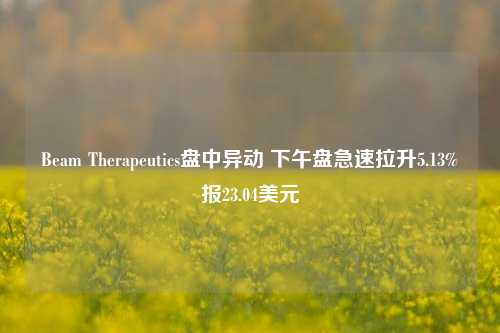 Beam Therapeutics盘中异动 下午盘急速拉升5.13%报23.04美元