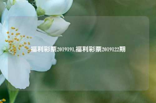 福利彩票2019191,福利彩票2019122期