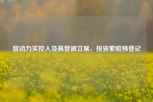 智动力实控人及高管被立案，投资索赔预登记