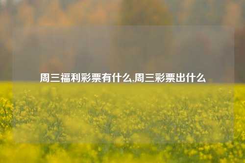 周三福利彩票有什么,周三彩票出什么