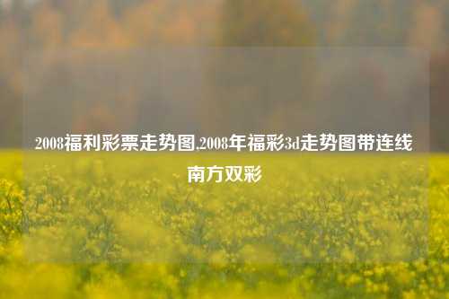 2008福利彩票走势图,2008年福彩3d走势图带连线南方双彩