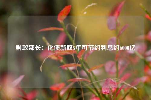 财政部长：化债新政5年可节约利息约6000亿