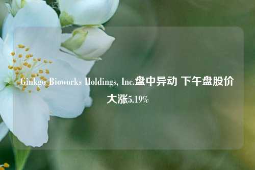 Ginkgo Bioworks Holdings, Inc.盘中异动 下午盘股价大涨5.19%