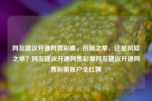 网友建议开通网售彩票，创新之举，还是风险之举？网友建议开通网售彩票网友建议开通网售彩票账户全红婵