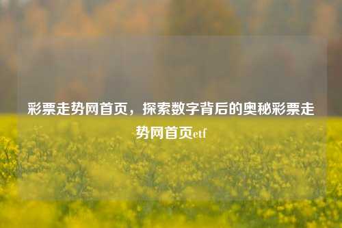 彩票走势网首页，探索数字背后的奥秘彩票走势网首页etf