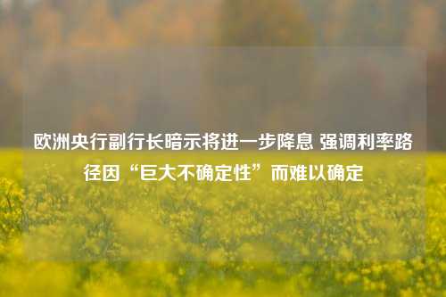 欧洲央行副行长暗示将进一步降息 强调利率路径因“巨大不确定性”而难以确定