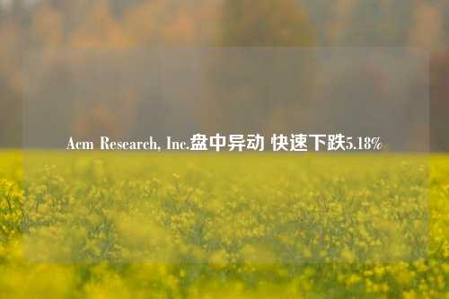 Acm Research, Inc.盘中异动 快速下跌5.18%