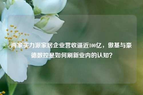 两家实力派家居企业营收逼近100亿，傲基与豪德数控是如何刷新业内的认知？