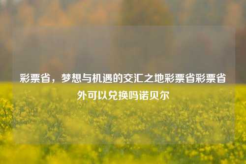 彩票省，梦想与机遇的交汇之地彩票省彩票省外可以兑换吗诺贝尔