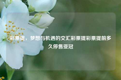 彩票提，梦想与机遇的交汇彩票提彩票提前多久停售亚冠