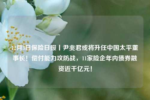 12月3日保险日报丨尹兆君或将升任中国太平董事长！偿付能力攻防战，11家险企年内债券融资近千亿元！