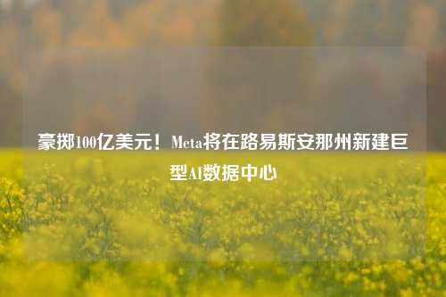 豪掷100亿美元！Meta将在路易斯安那州新建巨型AI数据中心