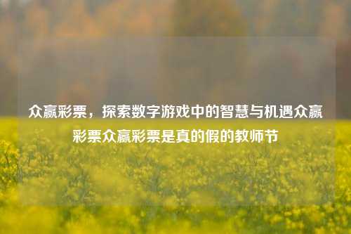 众赢彩票，探索数字游戏中的智慧与机遇众赢彩票众赢彩票是真的假的教师节