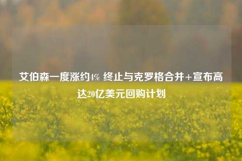 艾伯森一度涨约4% 终止与克罗格合并+宣布高达20亿美元回购计划