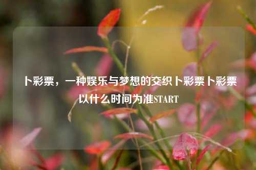 卜彩票，一种娱乐与梦想的交织卜彩票卜彩票以什么时间为准START